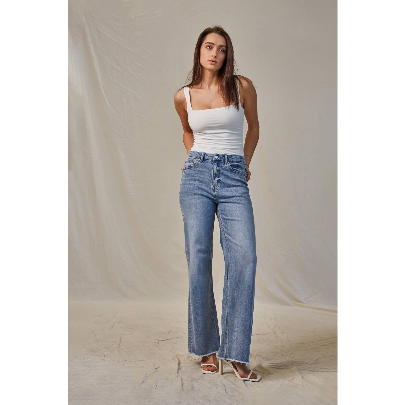 CIEL BLEU SUPER HIGH WIDE LEG - SUPER SOFT Fall-Winter Mica Denim