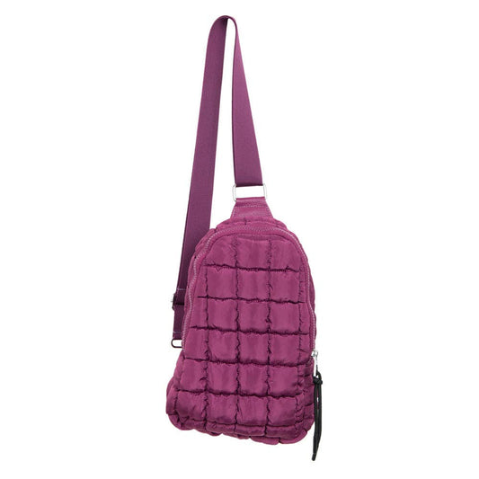 Plum Quilted Sling Bag for Women Fall-Winter Katydid