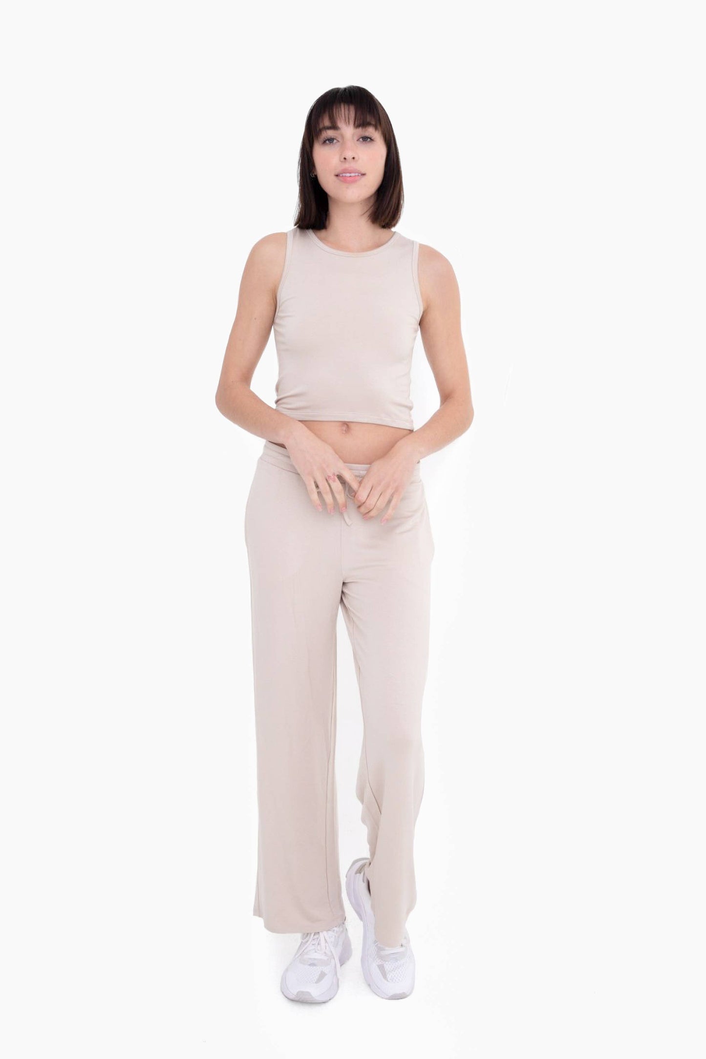 Mid-Rise Lounge Terry Pant: NATURAL Core Mono B