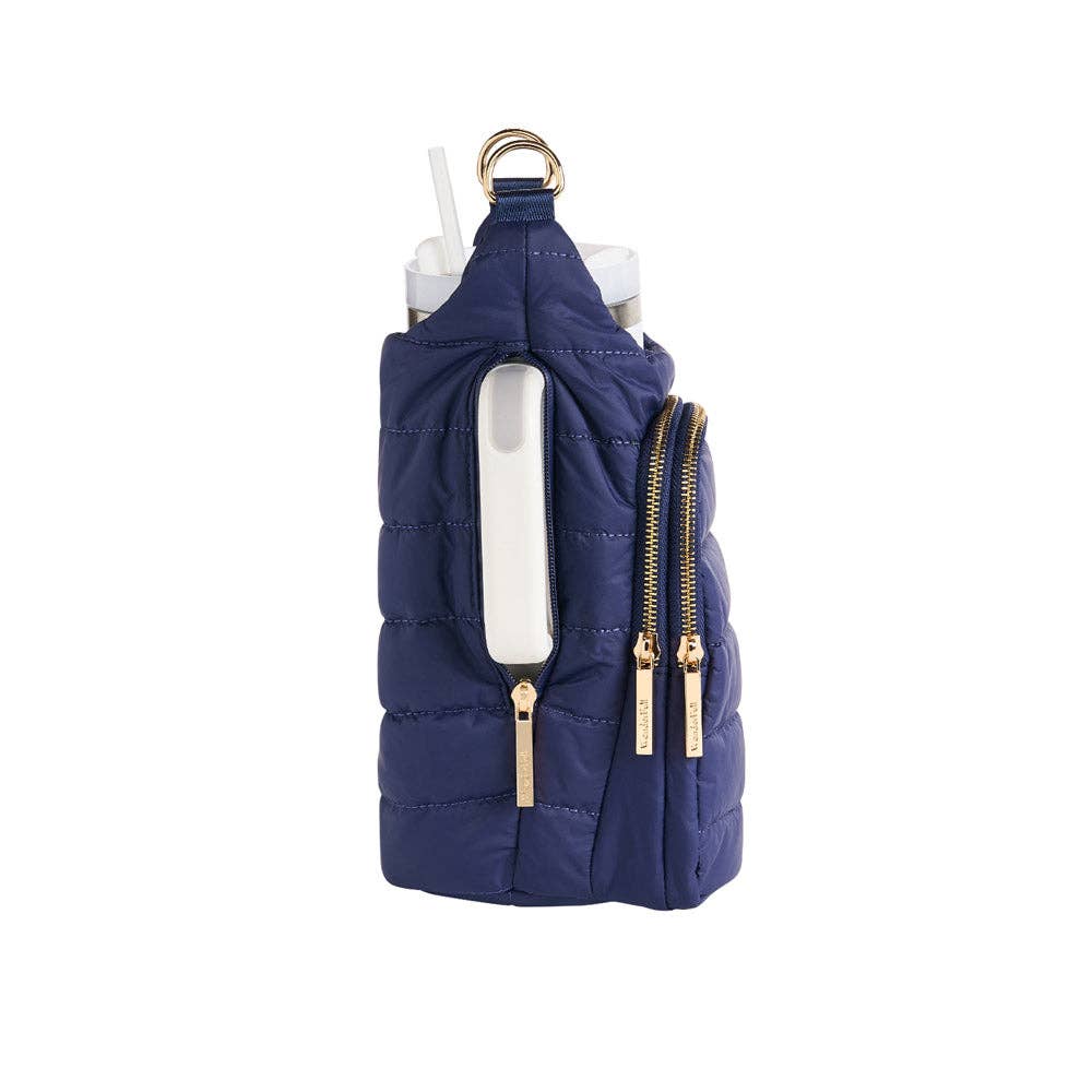 WanderFull - Original HydroBag - HydroBag® HANDLE™- Island Navy Matte with Pink and Navy Strap