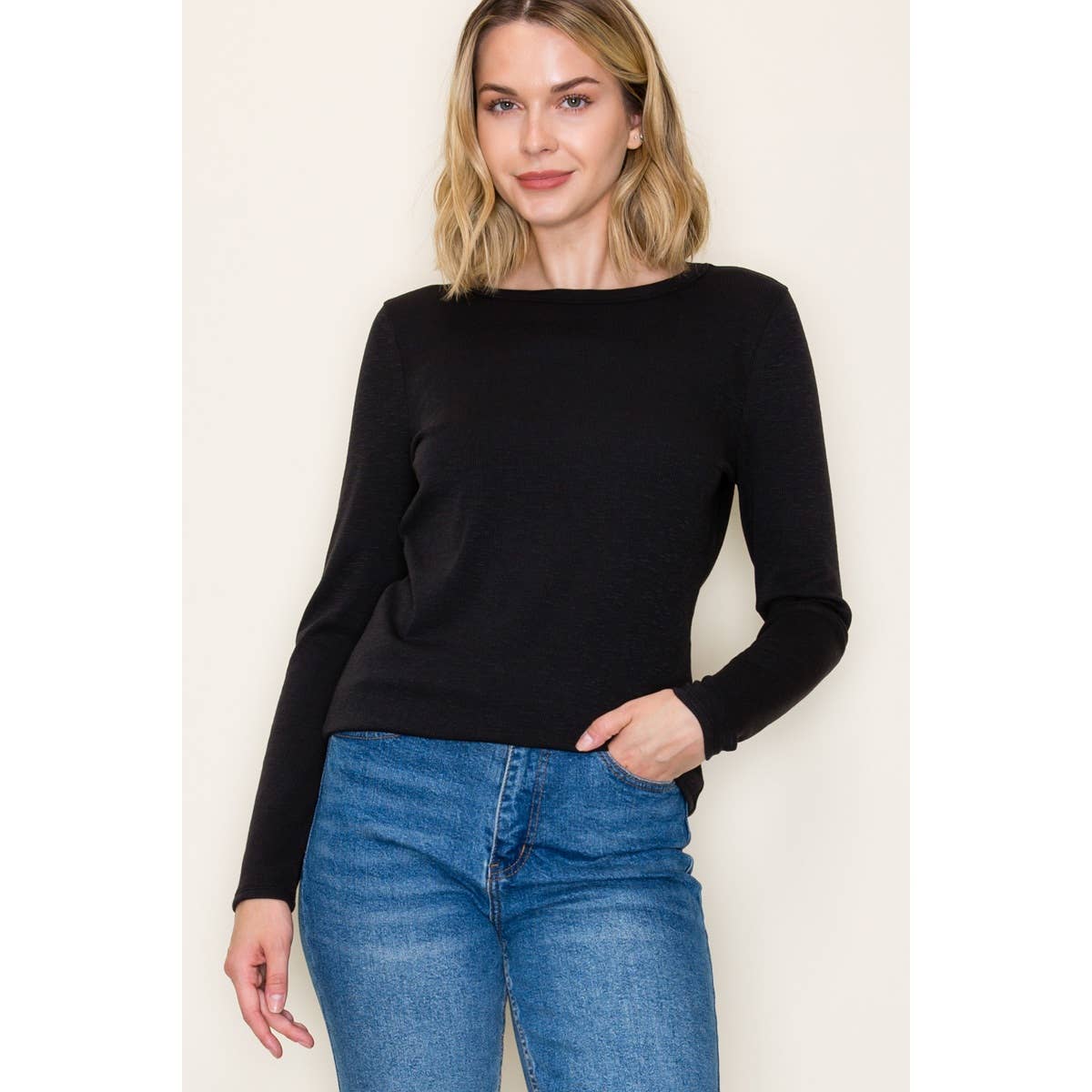 BABY RIB BASIC TOP