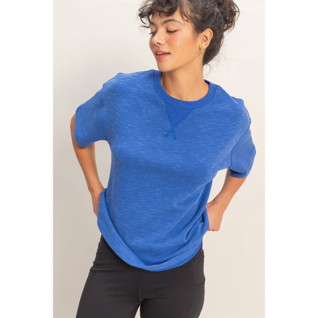 Crew Neck Short Sleeve Top
