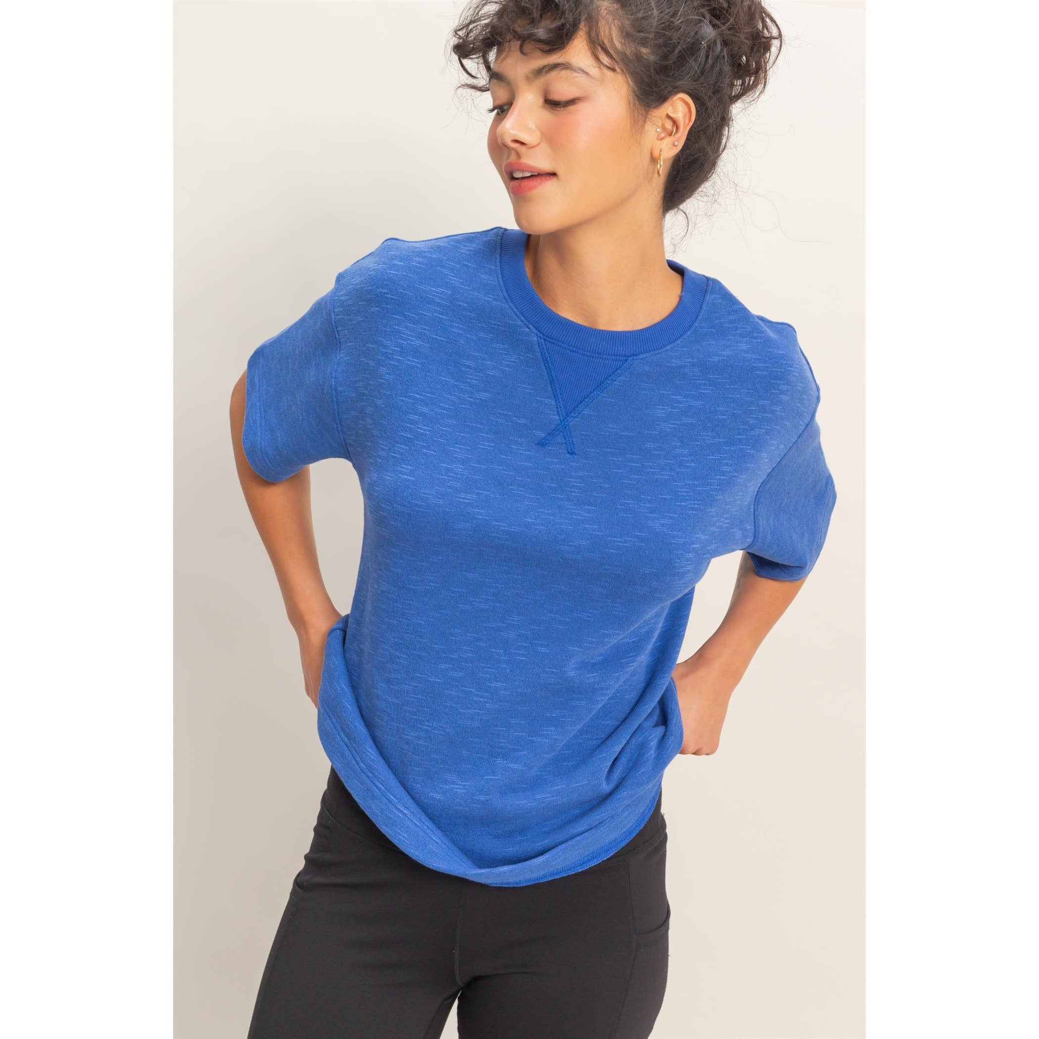Crew Neck Short Sleeve Top