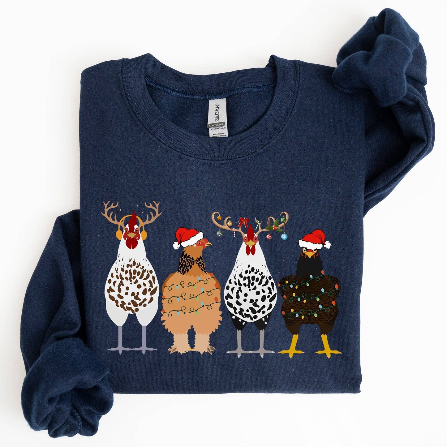 Chickens In A Row, Farm Life, Sweatshirt Fall-Winter Refinery Number One LLC