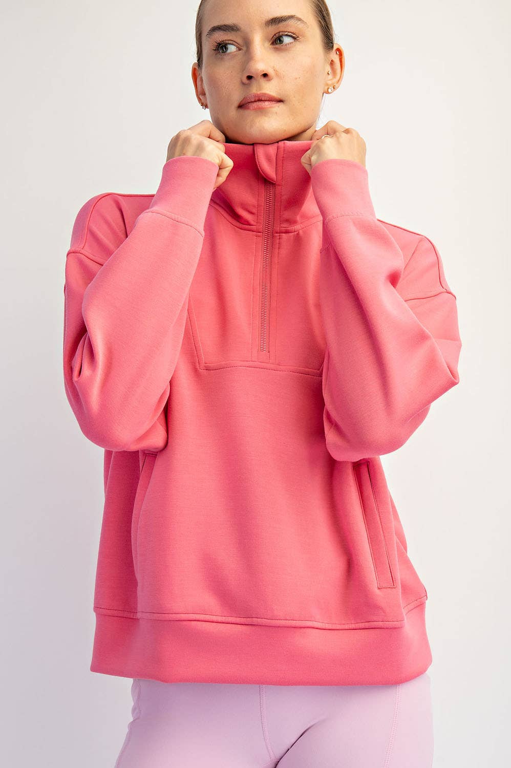 Butter Smooth Quarter Zip Mock Neck Pullover