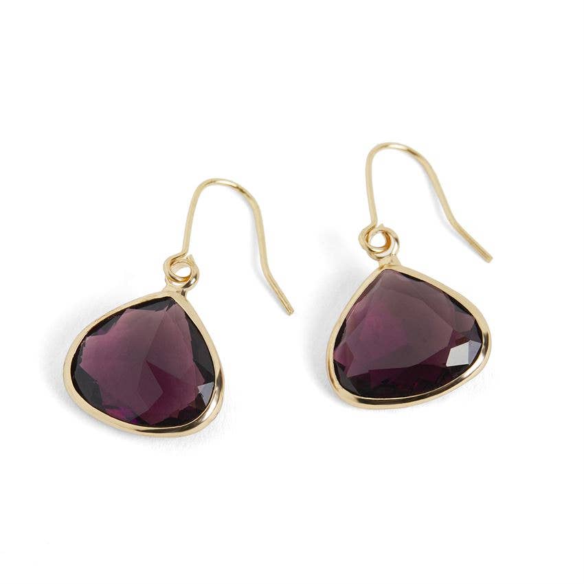 Dew Drop Earrings - Plum/Gold Whispers