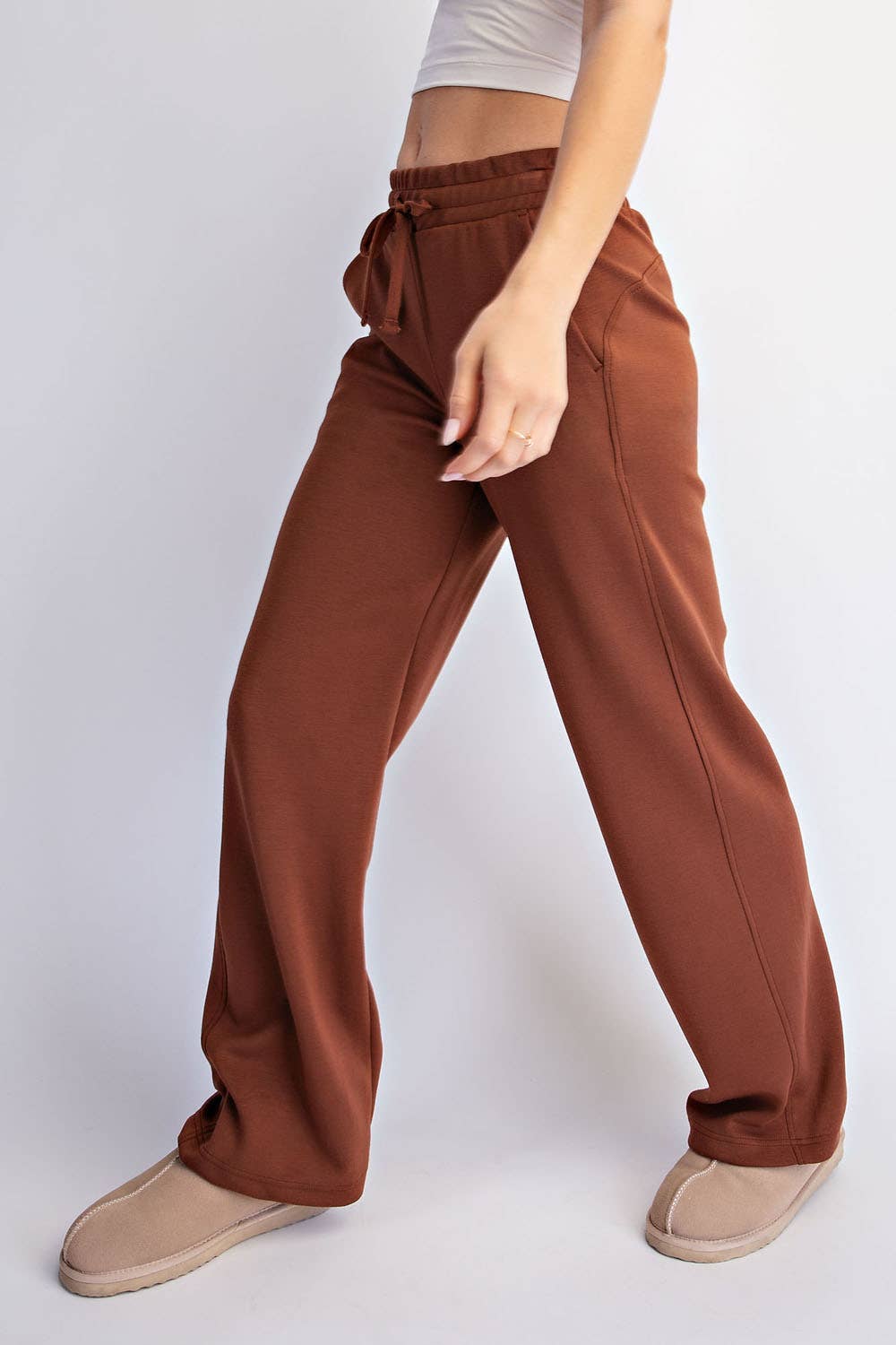 Modal Scuba High Rise Wide Leg Pants