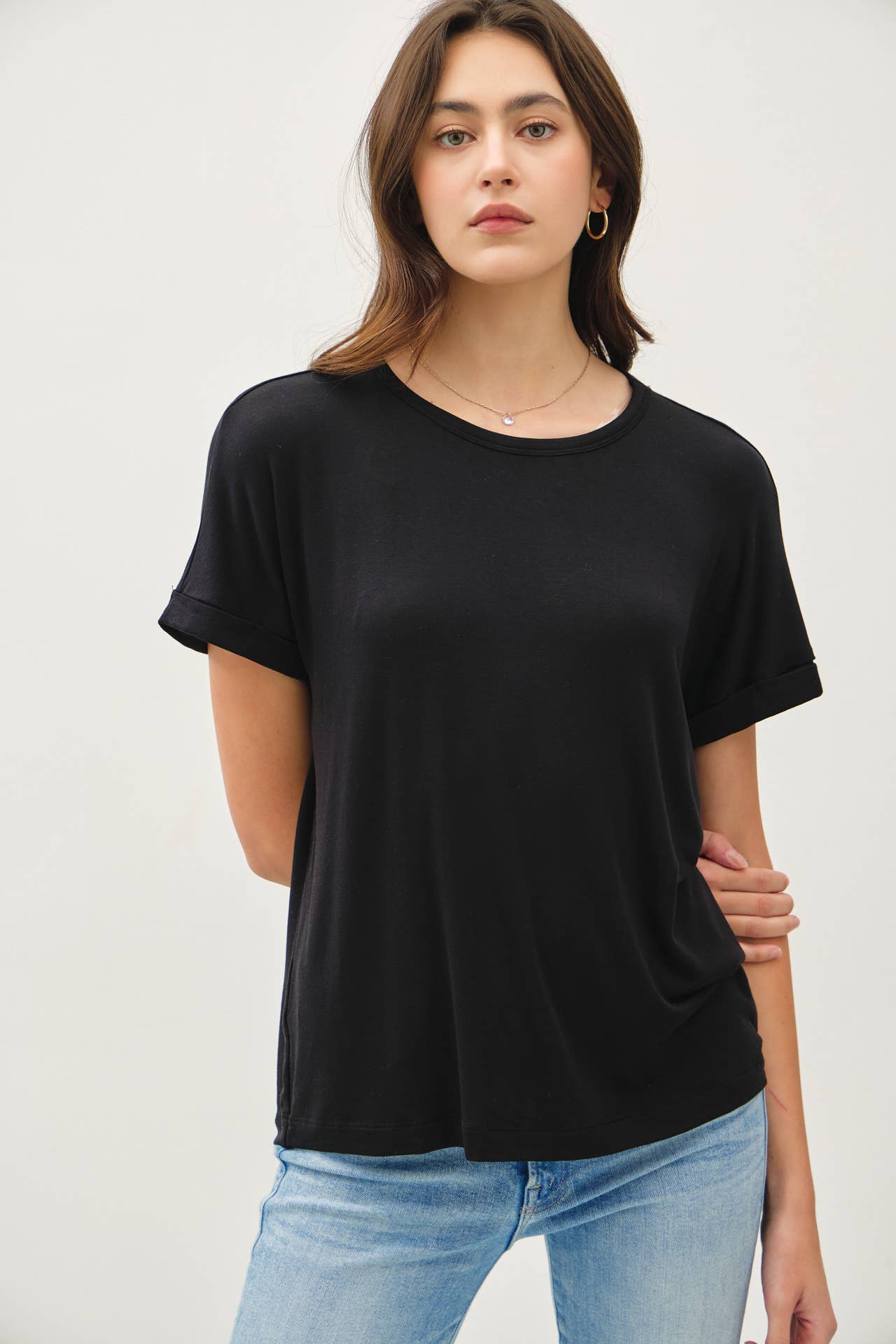 Be Cool - LIGHTWEIGHT MODAL BASIC FLOWY TEE