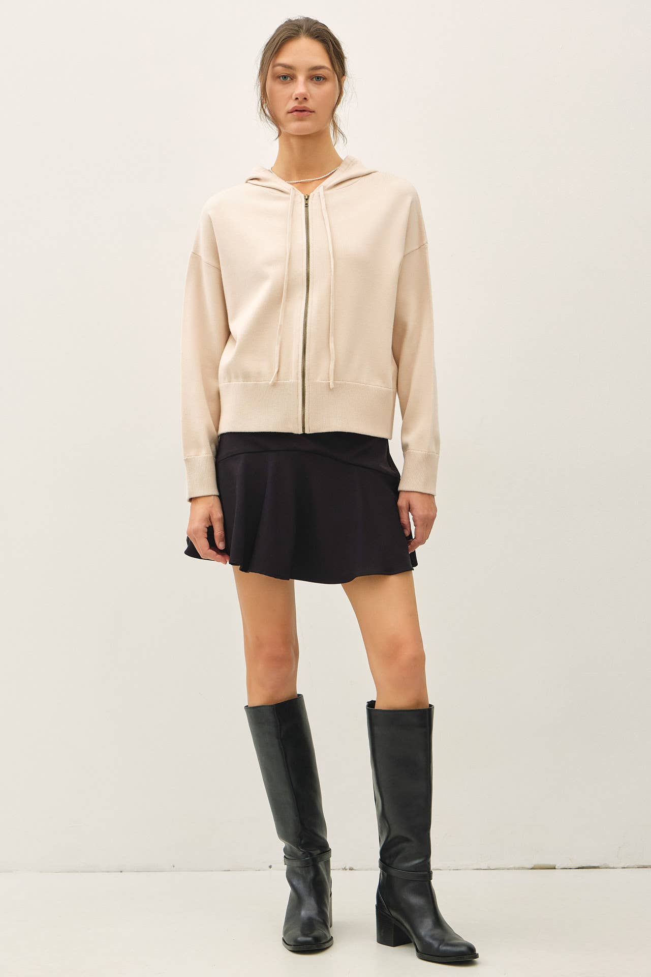 ULTRA COMFY RIBBED KNIT HOODIE JACKET