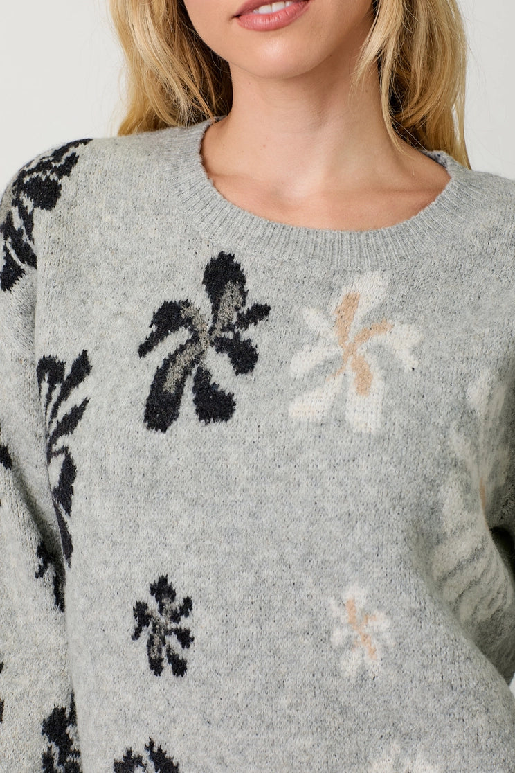 Floral Pullover Sweater Hidden Rose Boutique