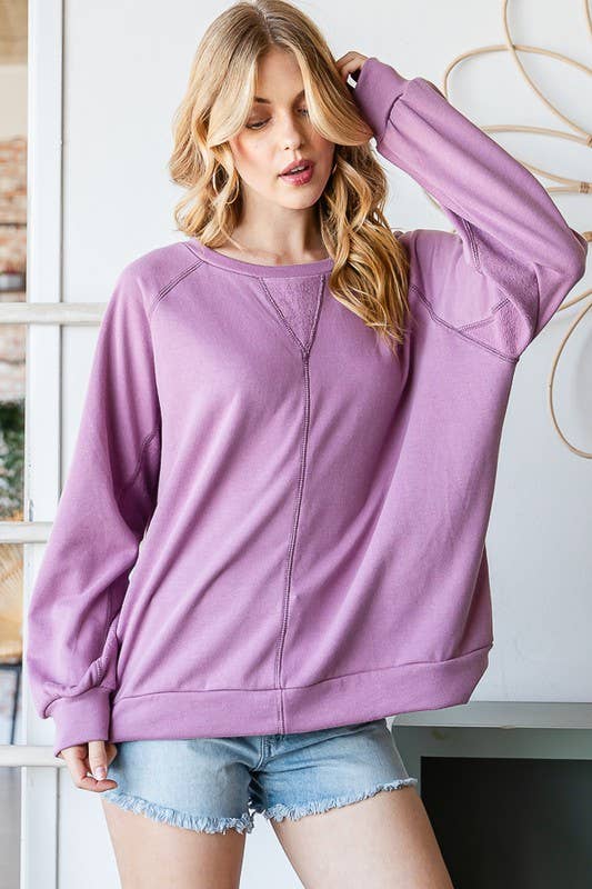 OVERSIZED FIT LONG SLEEVE PURPLE TOP Spring-Summer Reborn J