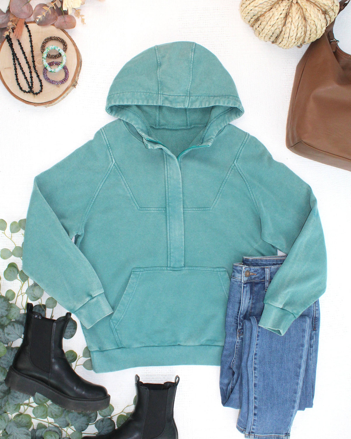 Ryker Vintage Wash Hoodie - Teal