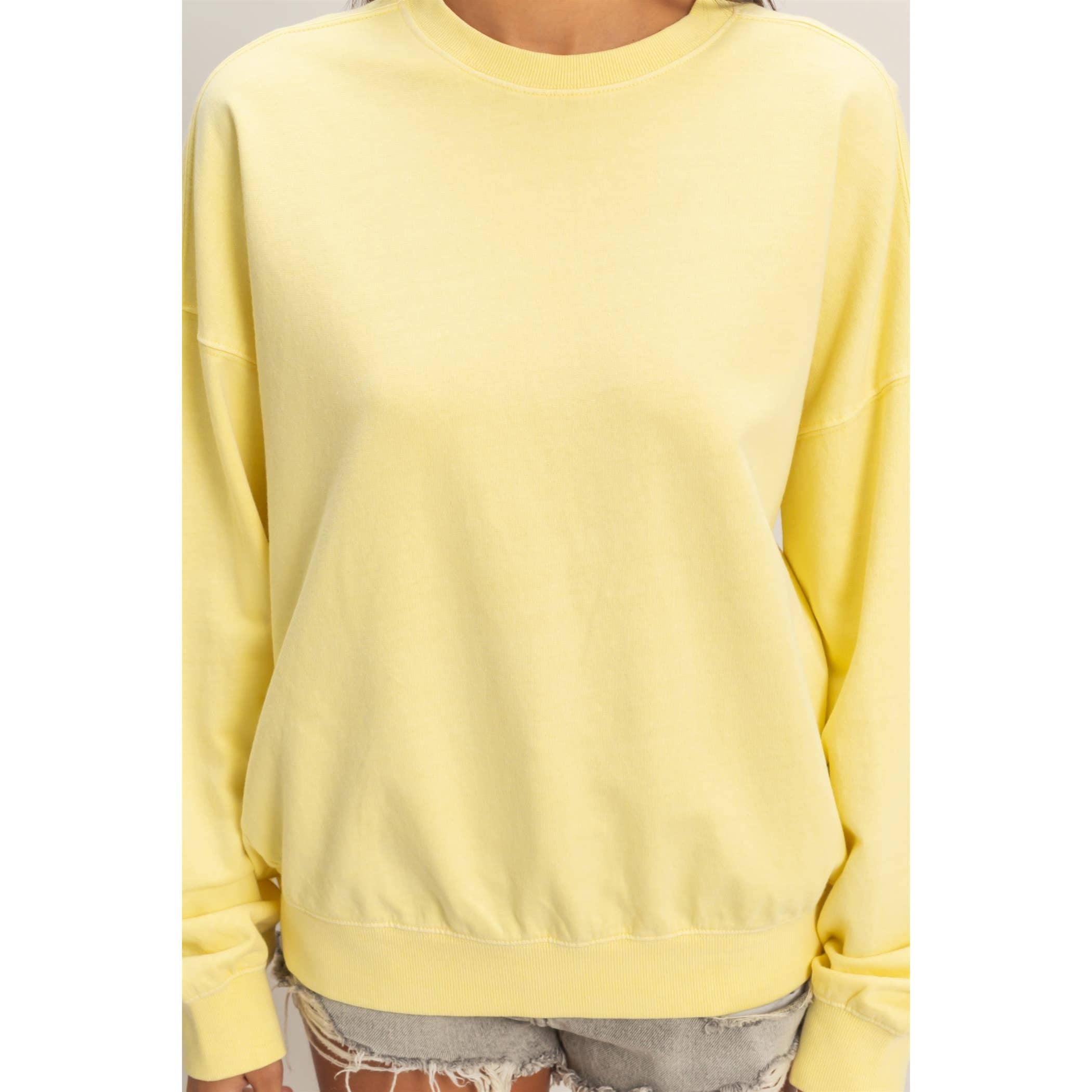 Ribbed Crew Neck Sweatshirt