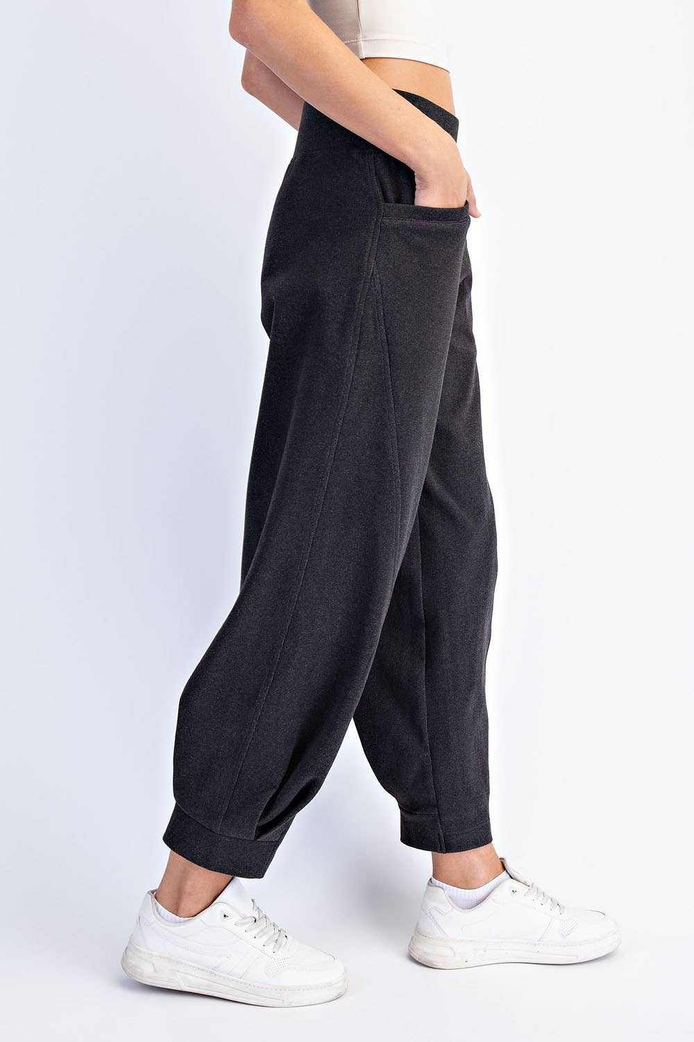 RIB BRUSH COCOON PANT