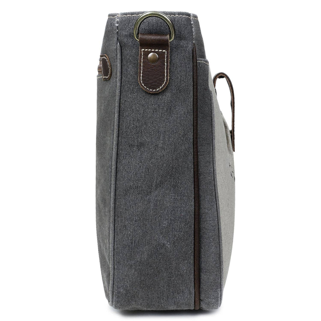 Canvas & Leather Women's Crossbody - Timberwolf/Taupe Gray
