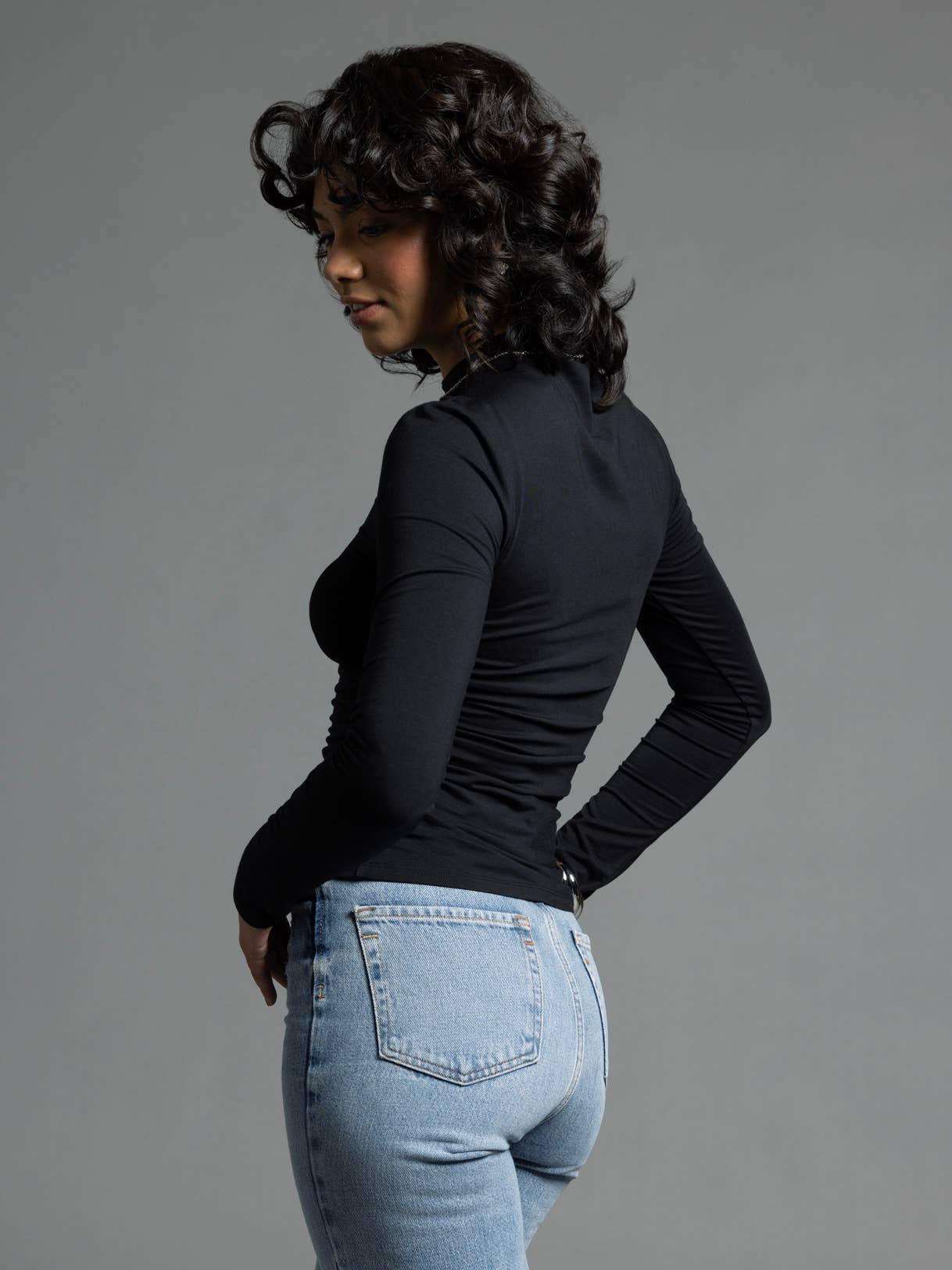Side Ruched Top – Long Sleeve Top with Gathered Sides