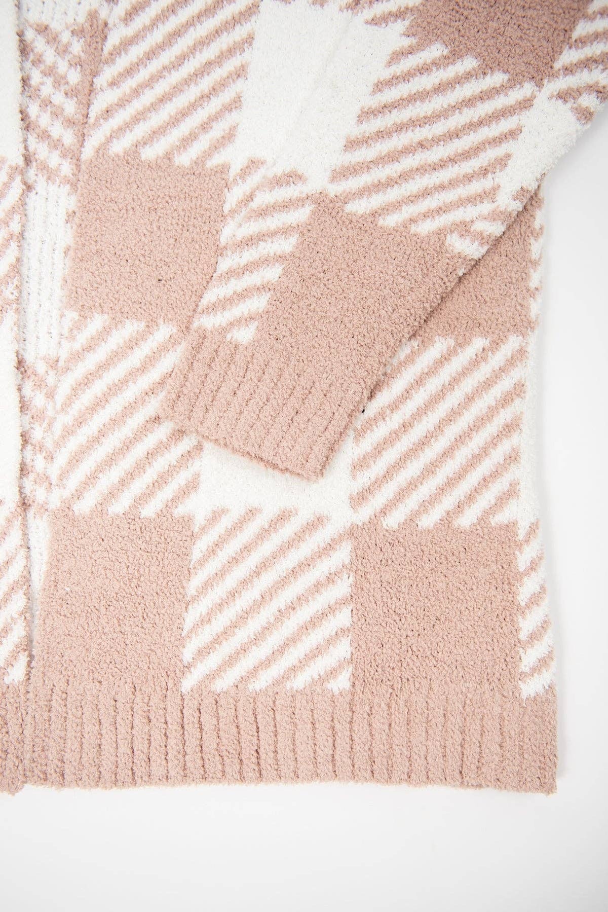 Beige Plaid Luxe Cardigan