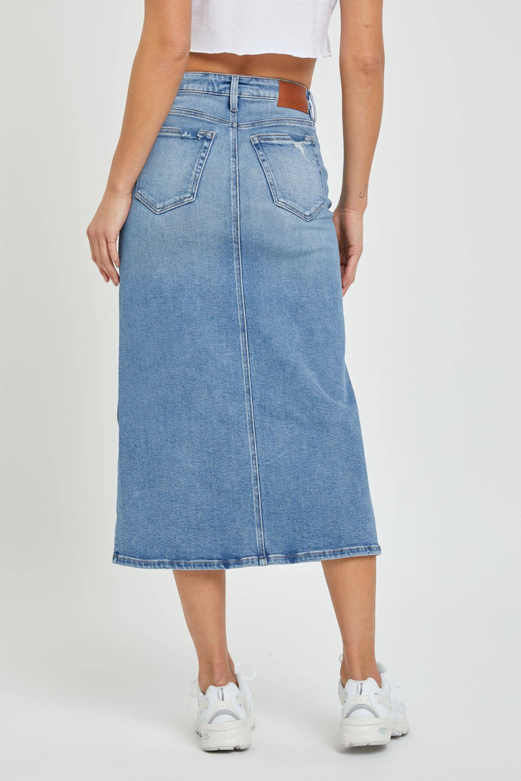 Peyton Midi Skirt With Side Slit Spring-Summer Hidden Jeans