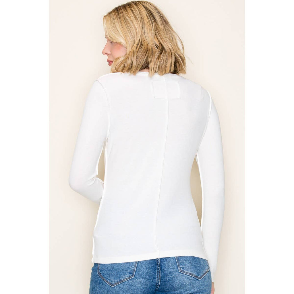 STACCATO - OUT SEAM DETAILED BASIC JERSEY TOP STACCATO