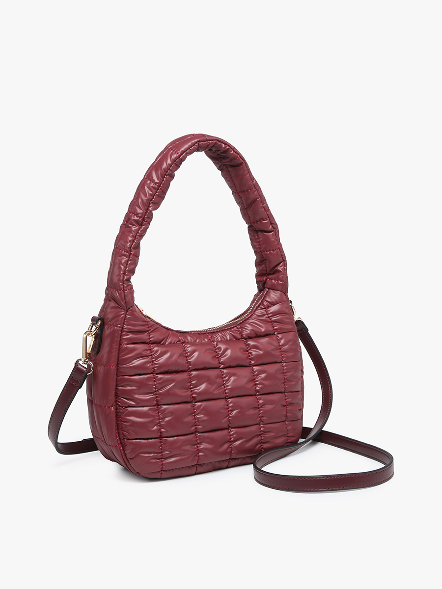 Arden Nylon Puffer Purse Shoulder Bag/Satchel: Merlot Fall-Winter Jen & Co.