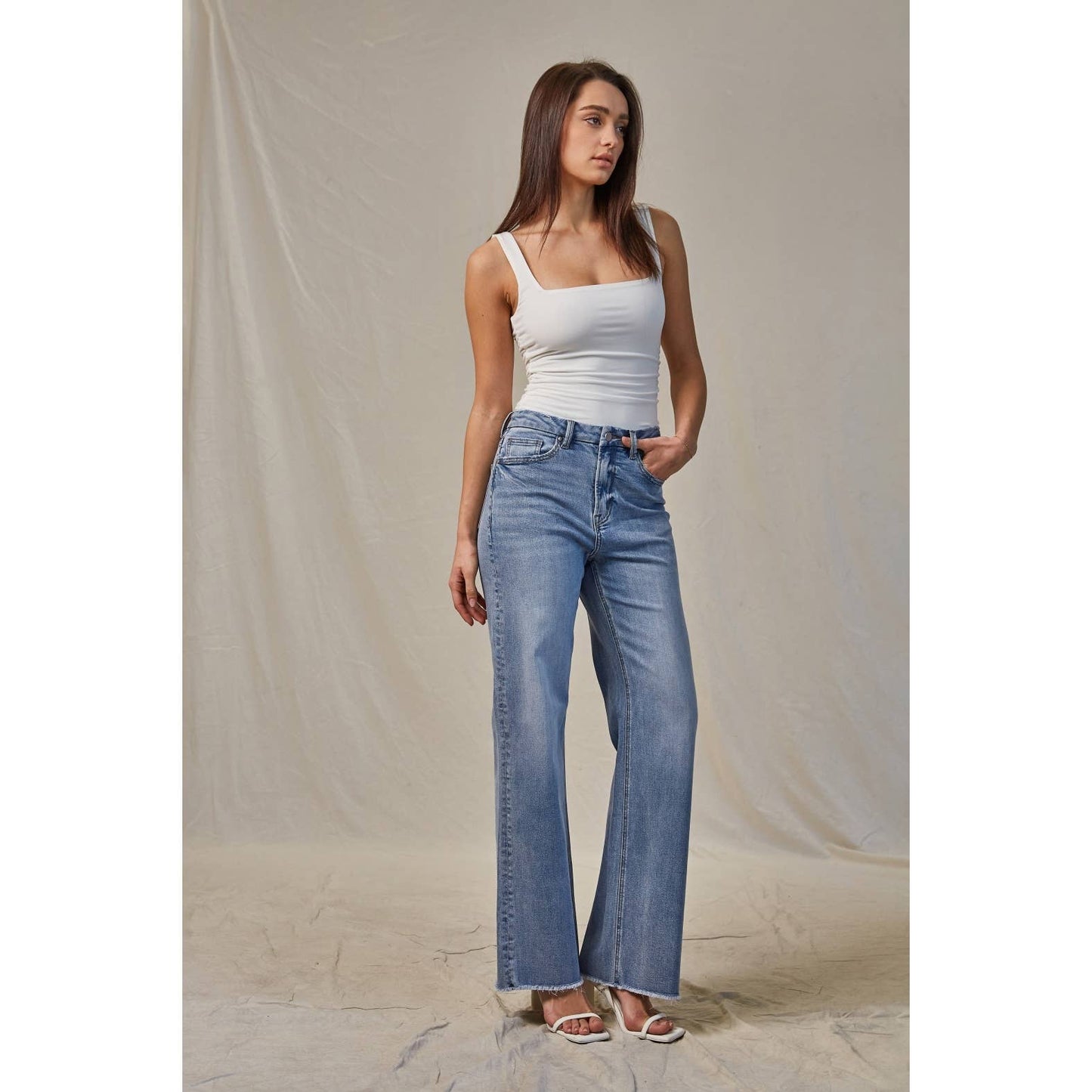 CIEL BLEU SUPER HIGH WIDE LEG - SUPER SOFT Fall-Winter Mica Denim