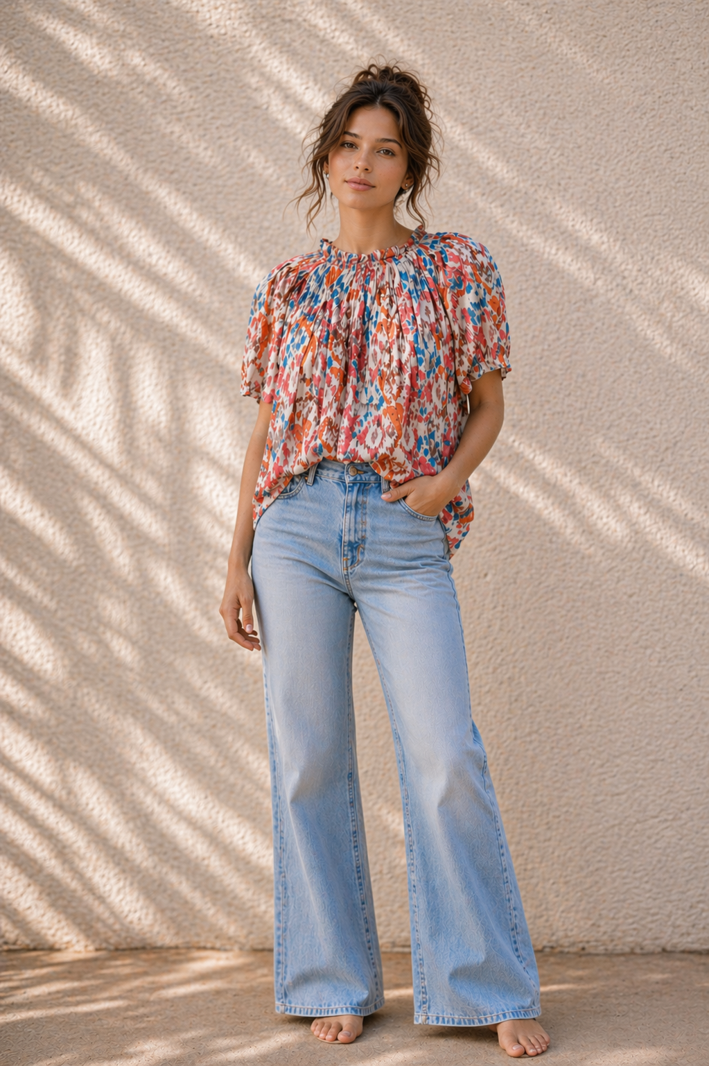 Sunset Petal Flutter Blouse