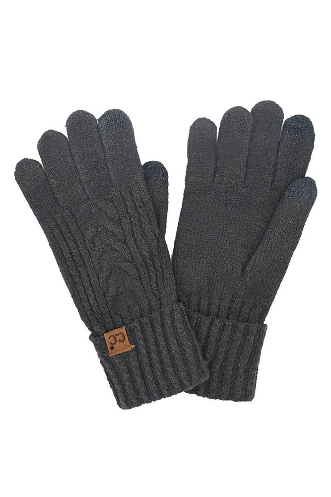 Hana - 12pairs C.C Cable Knit Winter Gloves  Hana