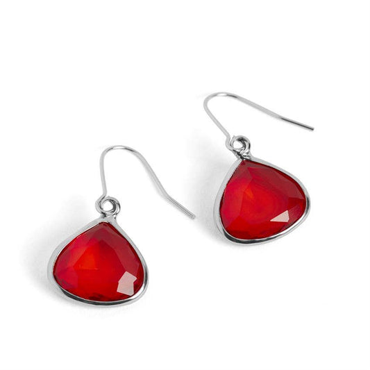Dew Drop Earrings - Red/Silver - 4th of July: Red  Whispers