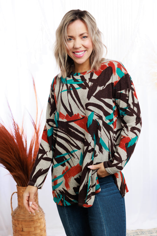 Abstract Floral Pullover Giftmas Boutique Simplified