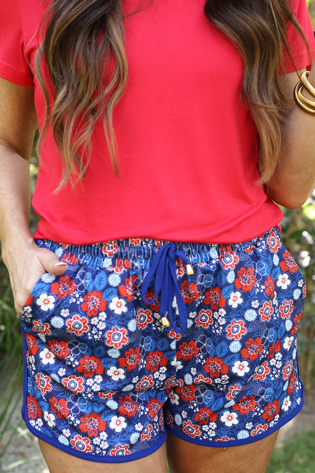 American Honey Floral Drawstring Everyday Shorts Spring-Summer Jess Lea