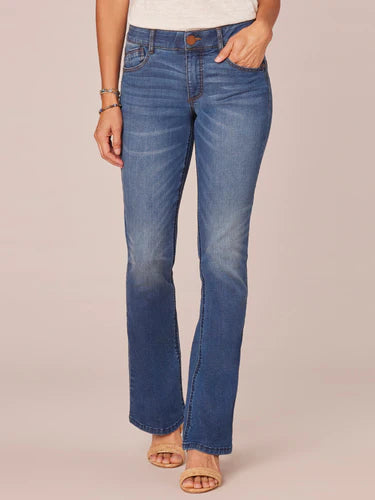 Petite "Ab"solution® Blue Denim Itty Bitty Bootcut Jeans