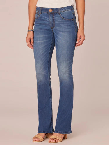 Petite "Ab"solution® Blue Denim Itty Bitty Bootcut Jeans