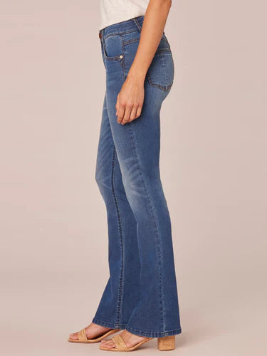 Petite "Ab"solution® Blue Denim Itty Bitty Bootcut Jeans
