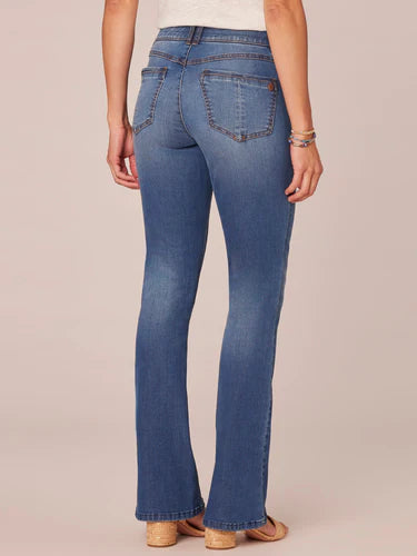 Petite "Ab"solution® Blue Denim Itty Bitty Bootcut Jeans