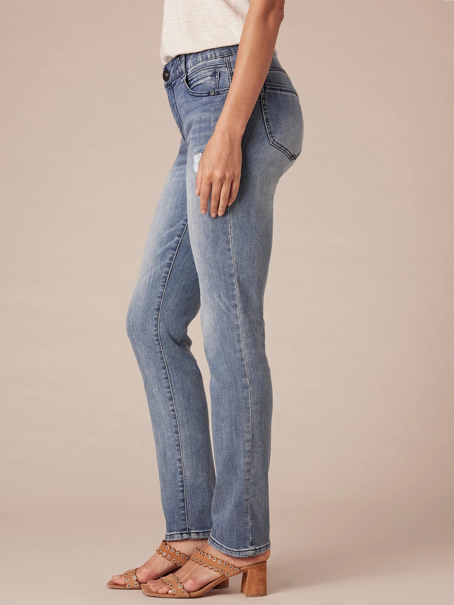 "Ab"solution® Blue Vintage Denim Straight Leg Jeans Spring-Summer JOOR - Democracy