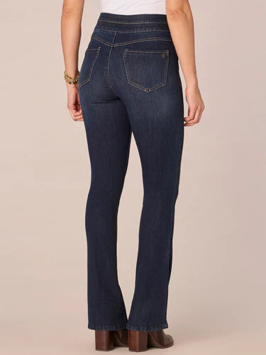 "Ab"solution Indigo High Rise Itty Bitty Boot Glider Jeans