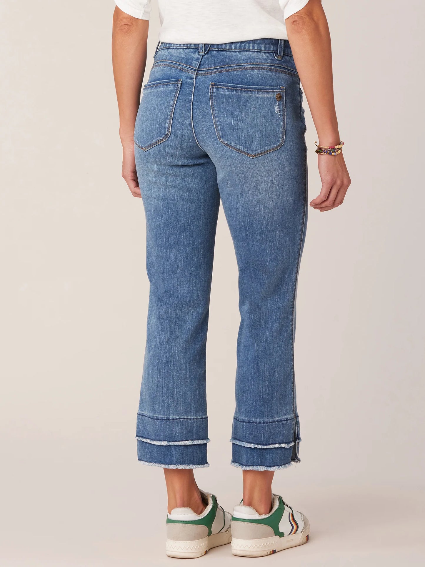 "Ab"solution Petite Kick Flare Jeans with Double Layer Fray Hem Spring-Summer JOOR - Democracy