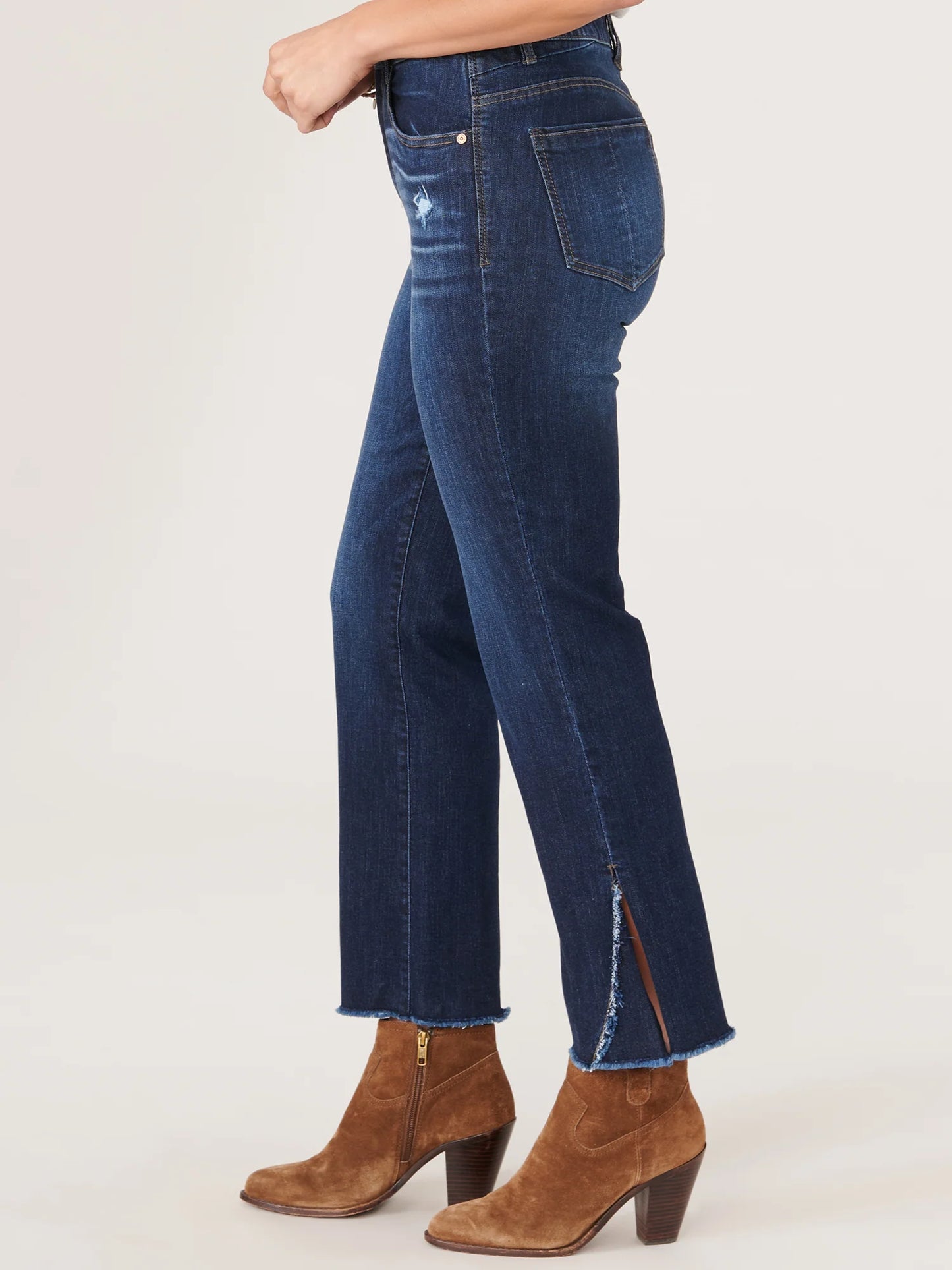 "Ab"solution® High Rise Cropped Fray Curve Hem Barely Boot Petite Jeans Spring-Summer JOOR - Democracy