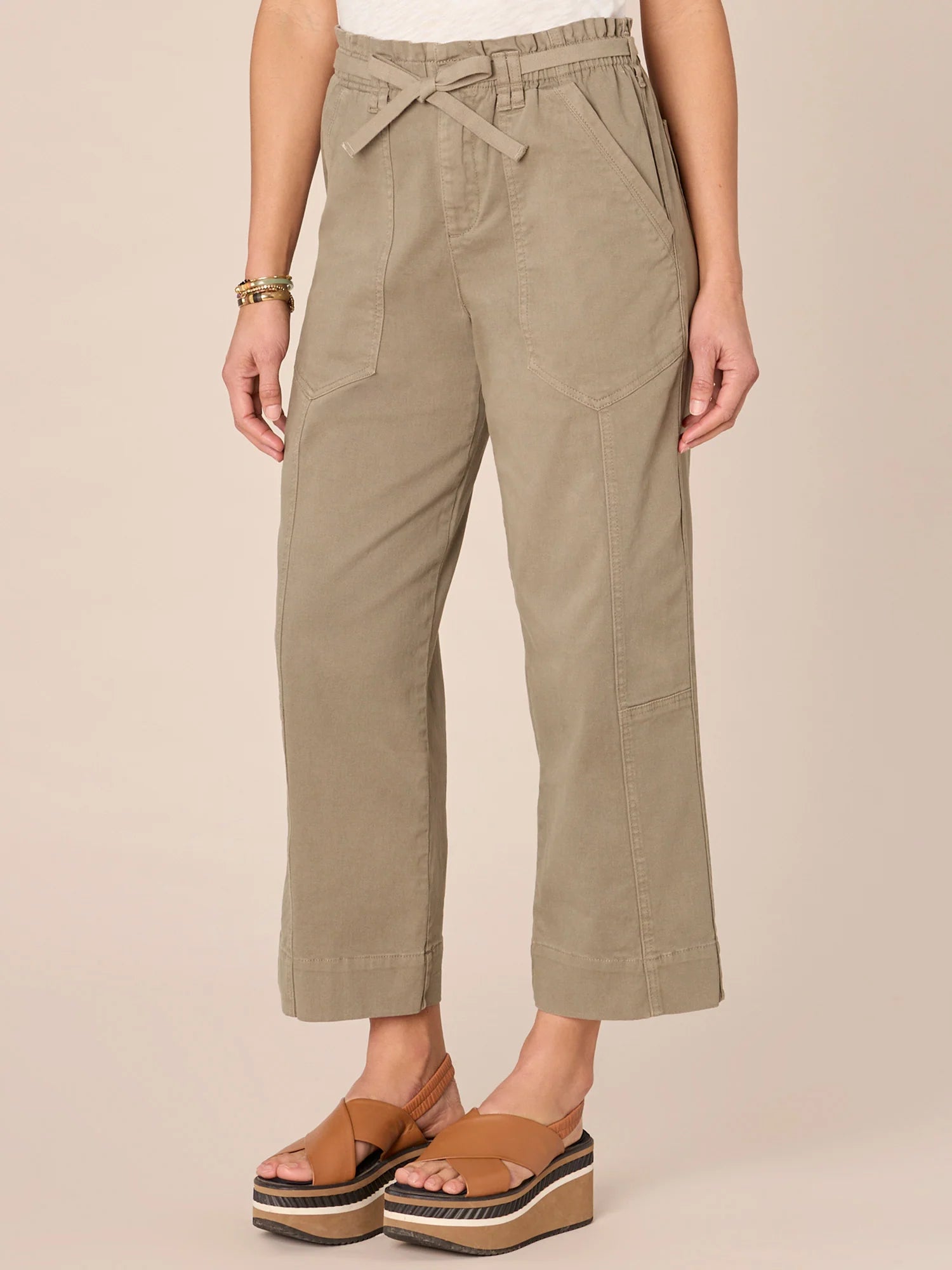 Petite Absolution Relaxed Paper Bag Waist Straight Leg Pant Spring-Summer JOOR - Democracy