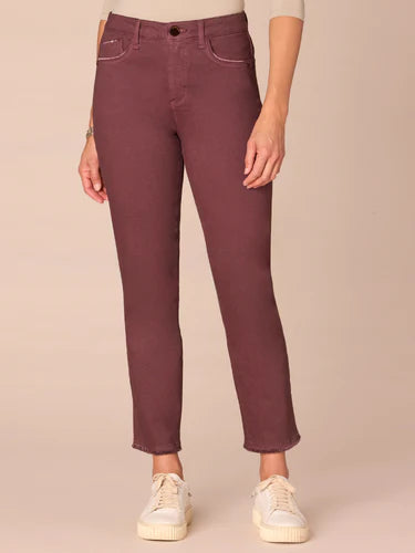 "Ab"solution® Colored Slim Straight Cascading "D" Pants