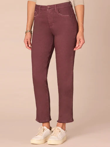 "Ab"solution® Colored Slim Straight Cascading "D" Pants