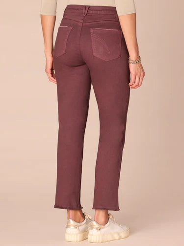 "Ab"solution® Colored Slim Straight Cascading "D" Pants