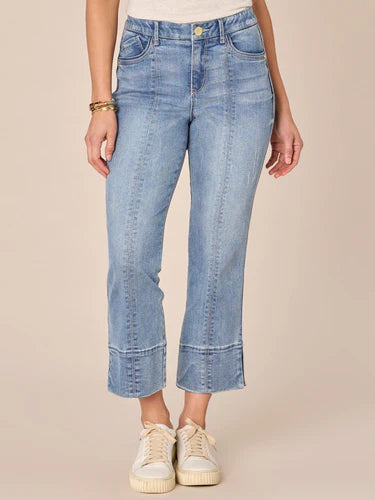 "Ab"solution High Rise Cropped Slit Hem Kick Flare Petite Jeans Spring-Summer JOOR - Democracy