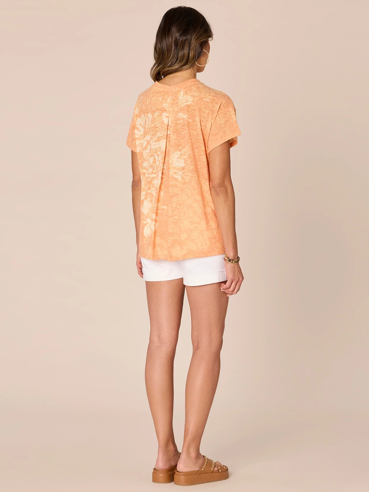 Short Sleeve V-Neck Tee Floral Print Knit Shirt Spring-Summer JOOR - Democracy