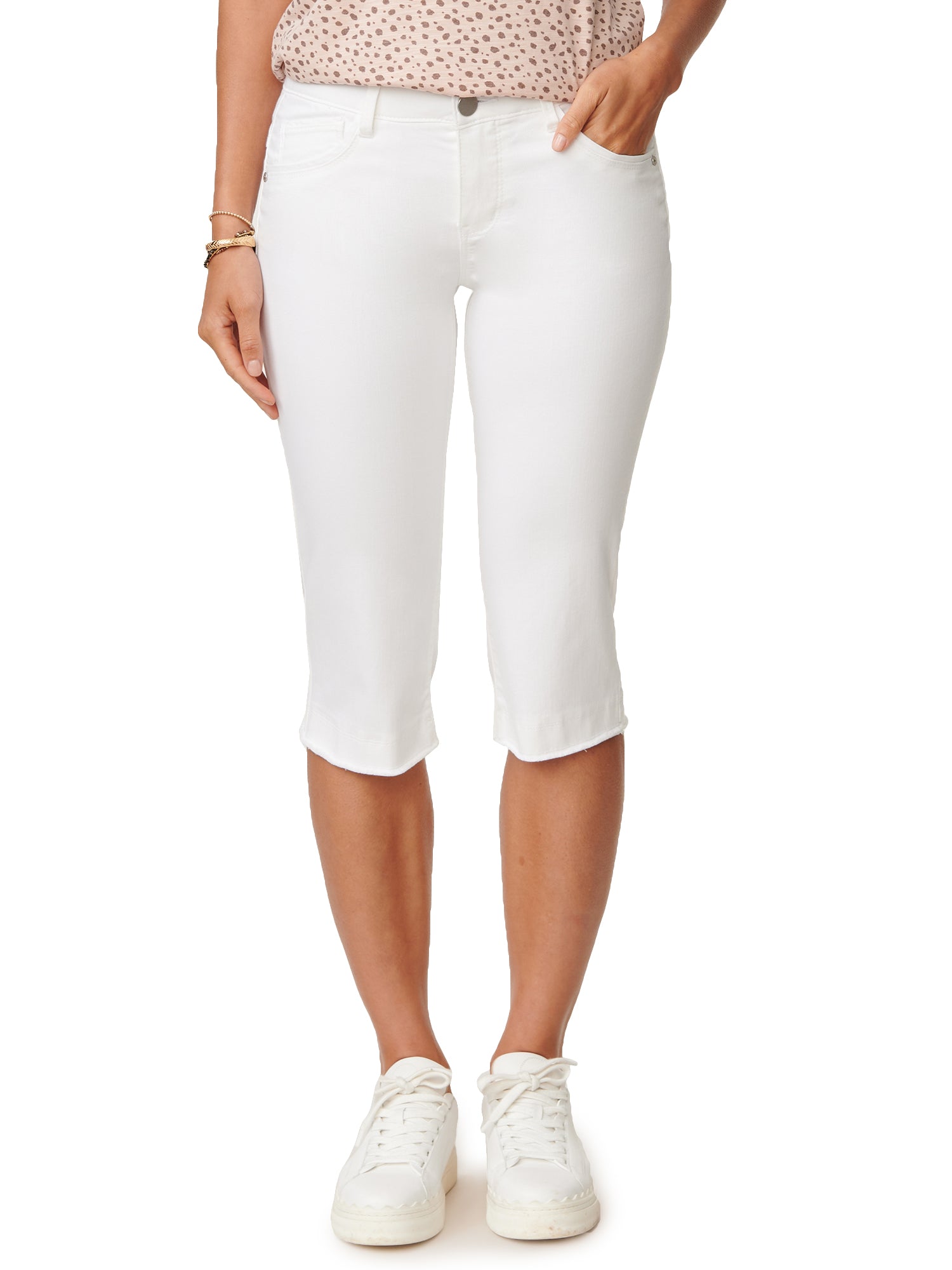 Womens White Capri Pants- Ab'solution Capri denim skimmer by Democracy Spring-Summer JOOR - Democracy