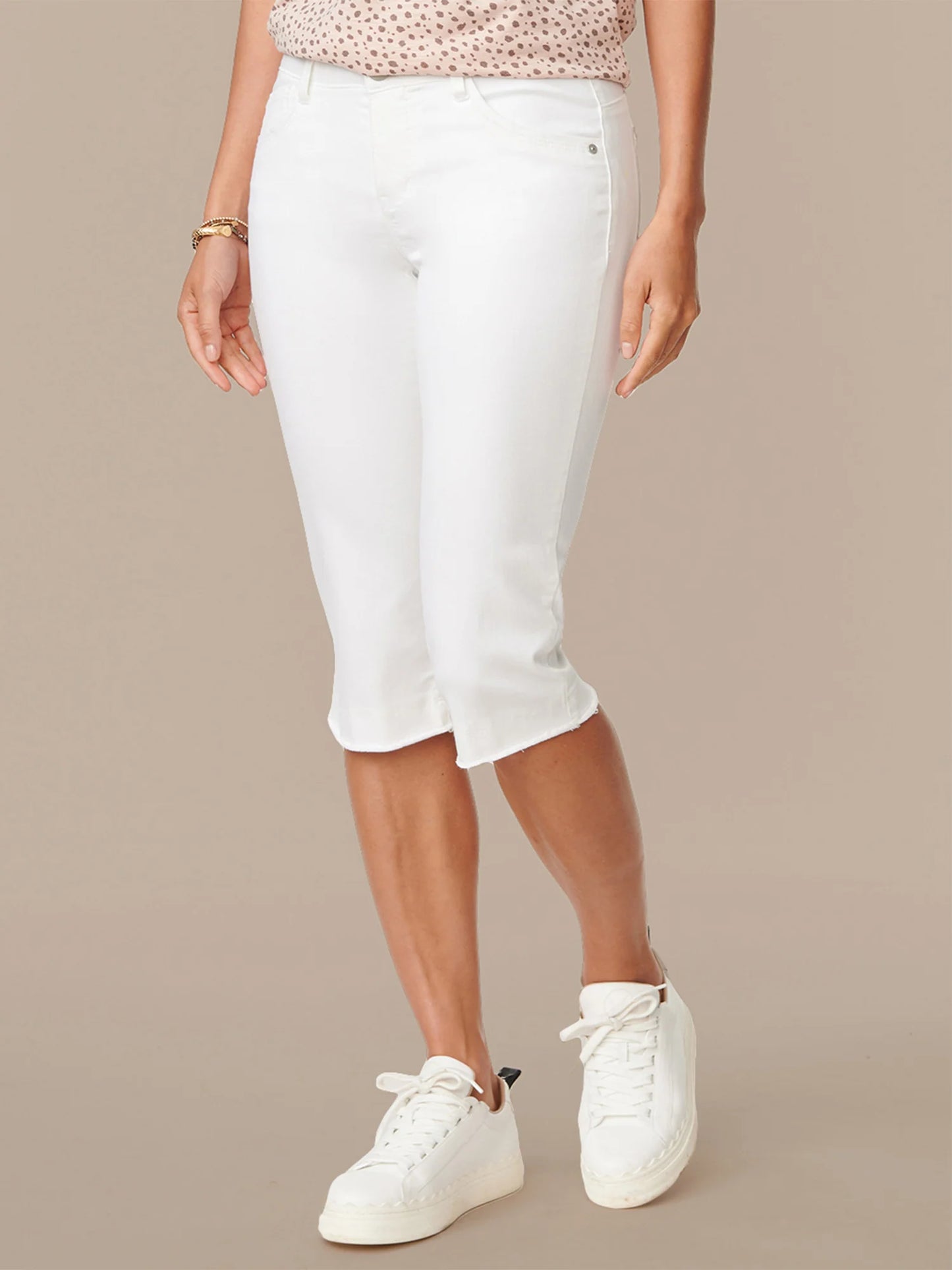 Womens White Capri Pants- Ab'solution Capri denim skimmer by Democracy Spring-Summer JOOR - Democracy