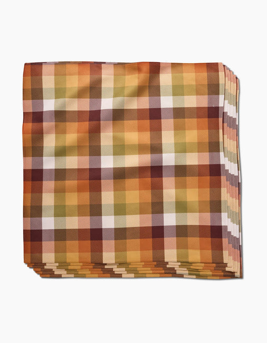 Rustic Autumn Plaid Dinner Napkin Set - 6 Pack Fall-Winter GEOMETRY