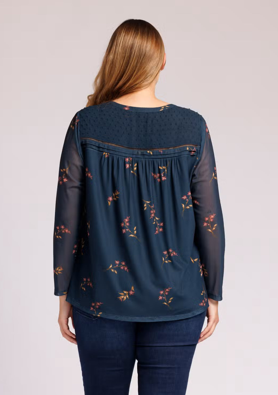 CURVY Amelie Long Sleeve Floral Top Fall-Winter Daniel Rainn