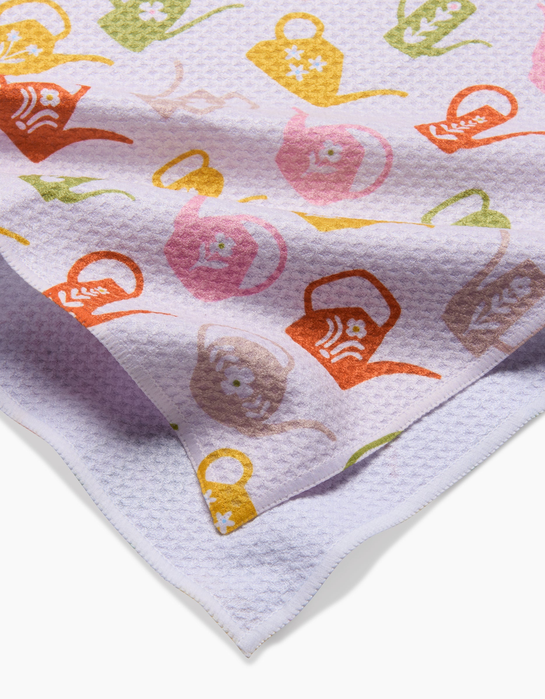 Retro Watering Cans Tea Towel | Kitsch, Fun & Garden-Inspired GEOMETRY