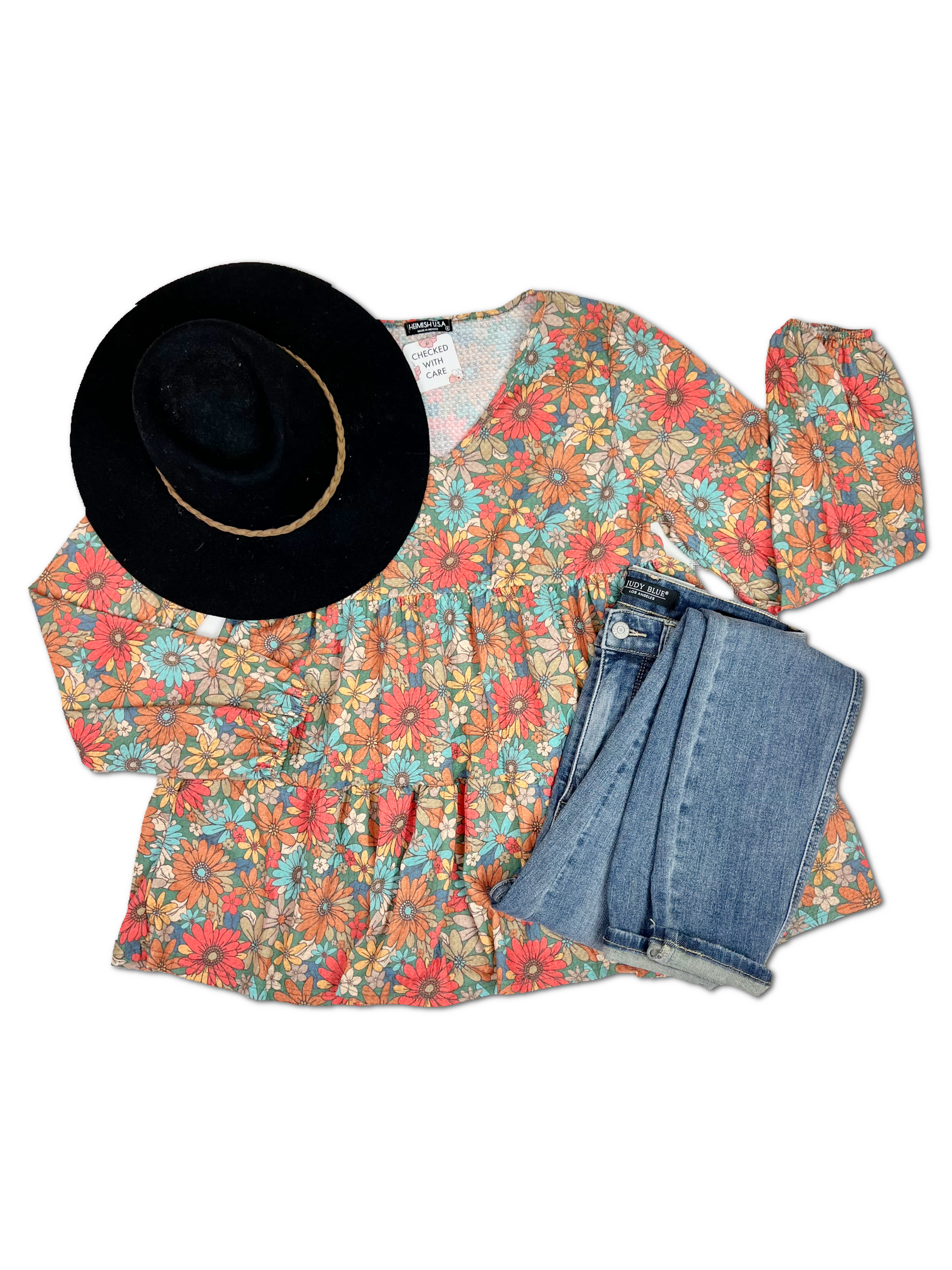 Freedom with Fall Floral - Waffle Knit  Boutique Simplified